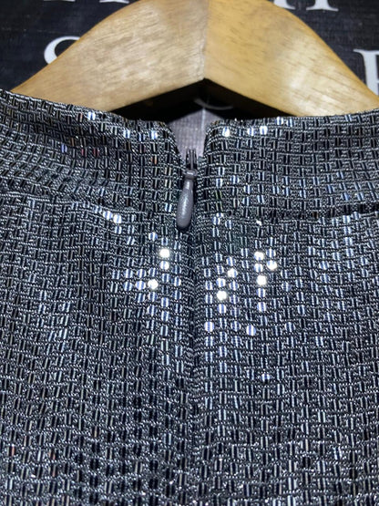 M&S |L| BUST 22| B13| SILVER SEQUIN LONG SLEEVE MAXI DRESS