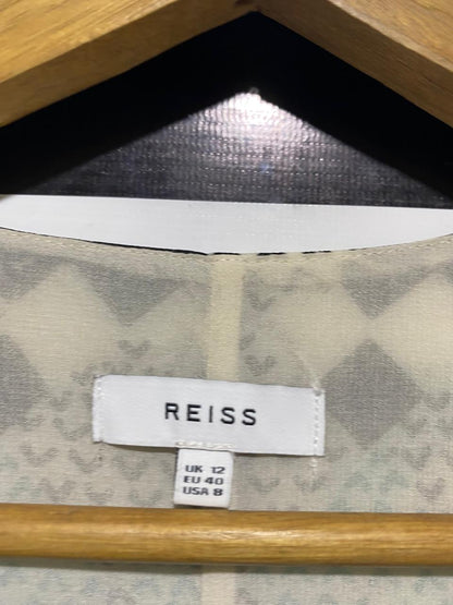 REISS |M| BUST 19| B13| GEOMETRIC PRINT KNOT-FRONT BLOUSE