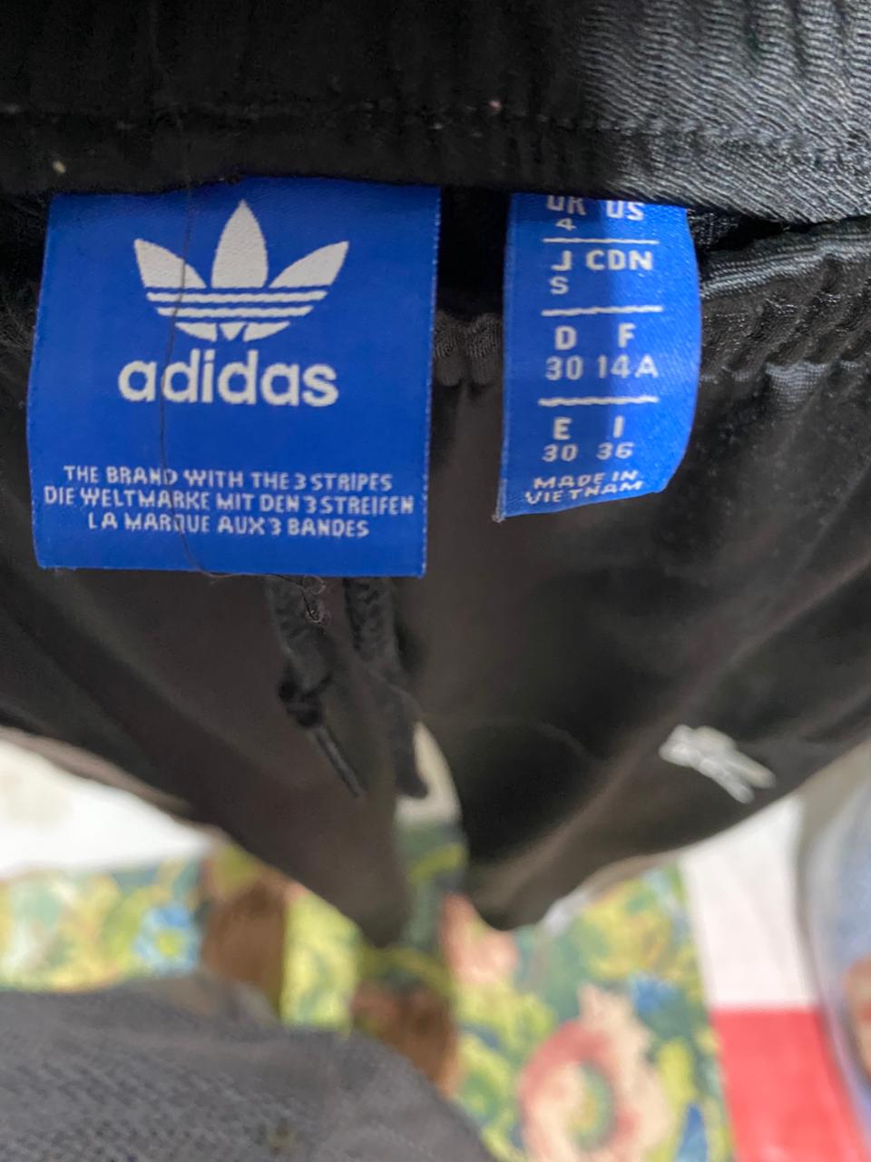 ADIDAS |S| WAIST 27| B13| CLASSIC THREE-STRIPE SLIM FIT JOGGERS IN SLEEK BLACK AND WHITE
