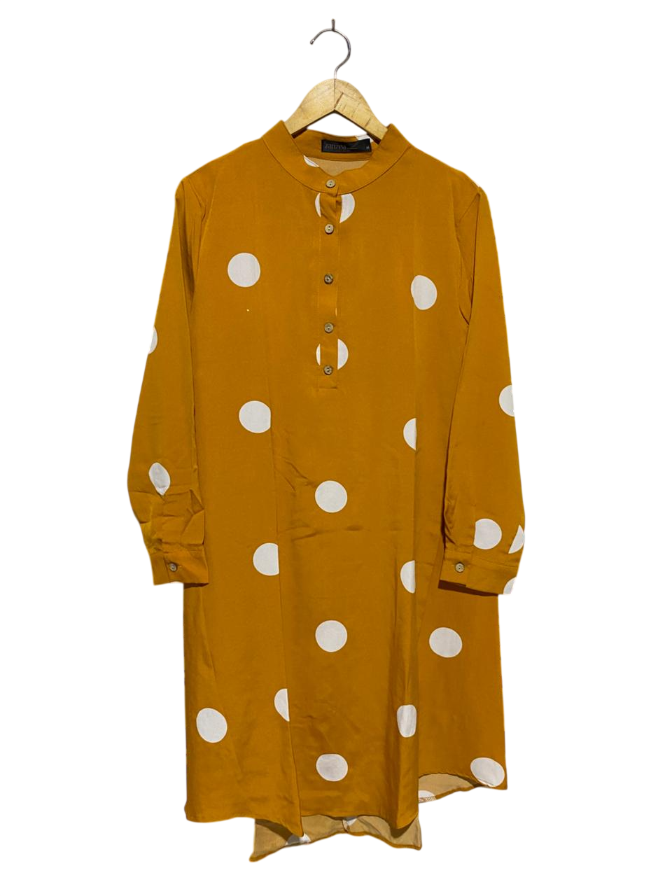 ZANZEA |L| BUST 19| B14| VINTAGE POLKA DOT LONG SLEEVE MUSTARD MIDI DRESS