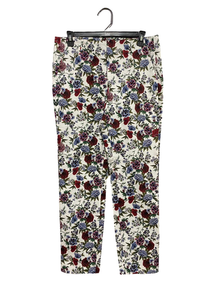 ZARA BASIC |XL| WAIST 32| B14| PREMIUM FLORAL PRINT STRAIGHT-LEG TROUSERS FOR WOMEN
