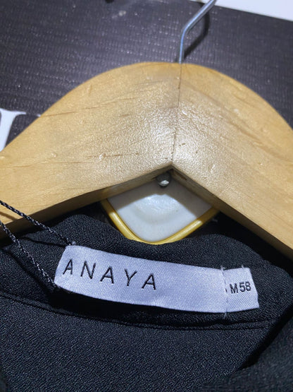 ANAYA |M| BUST 17| B14| JET BLACK COLLARED MAXI SHIRT DRESS WITH BELT