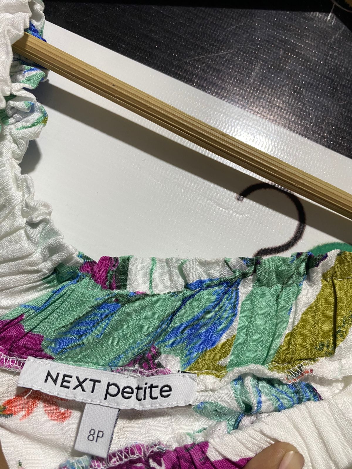 NEXT PETITE |S| BUST 14| B14| BOHEMIAN TROPICAL FLORAL OFF-SHOULDER MAXI JUMPSUIT