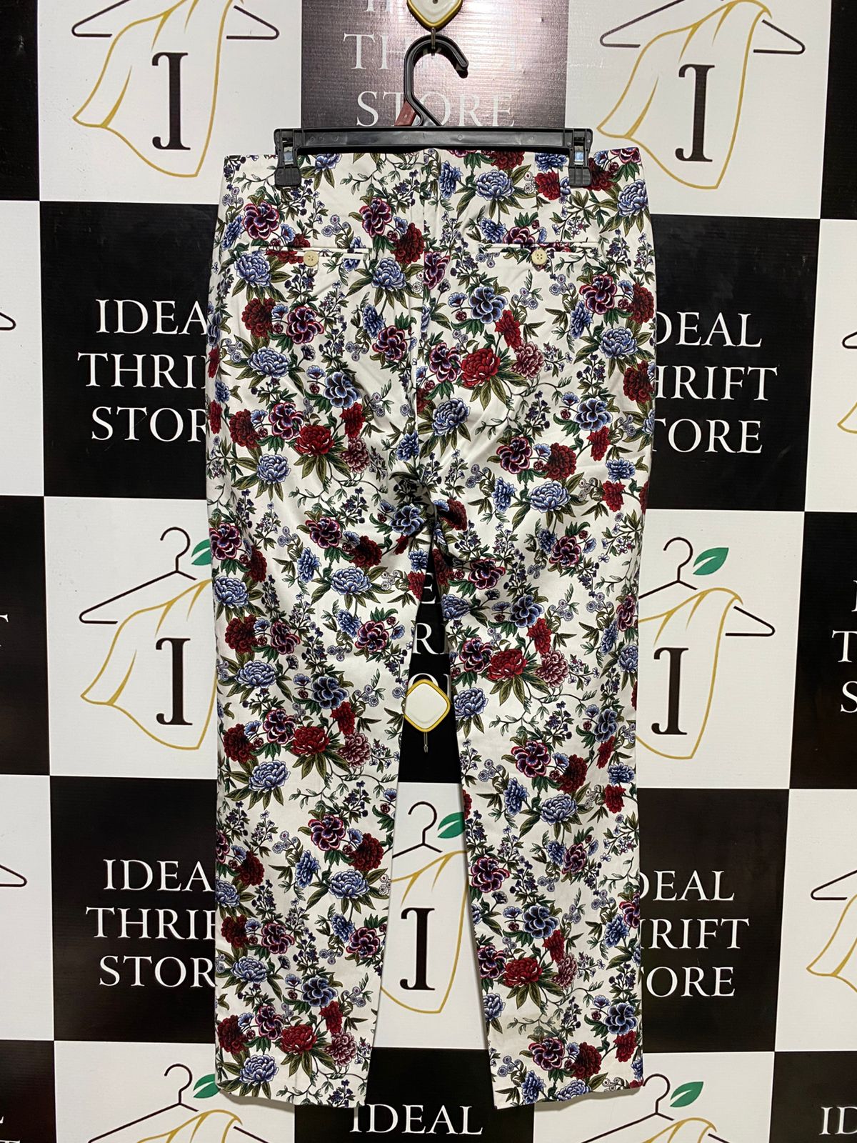 ZARA BASIC |XL| WAIST 32| B14| PREMIUM FLORAL PRINT STRAIGHT-LEG TROUSERS FOR WOMEN