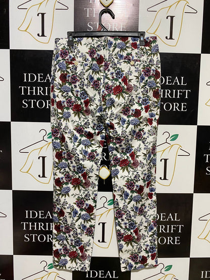 ZARA BASIC |XL| WAIST 32| B14| PREMIUM FLORAL PRINT STRAIGHT-LEG TROUSERS FOR WOMEN