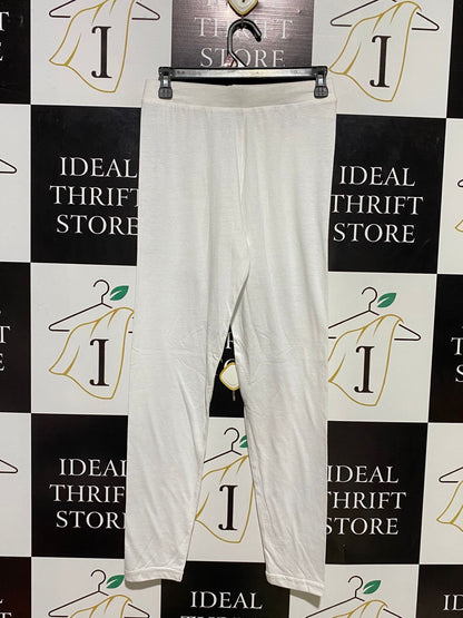 CHEN ONE |M| WAIST 27| B14| ESSENTIAL COTTON STRETCH LEGGINGS IN OFF-WHITE