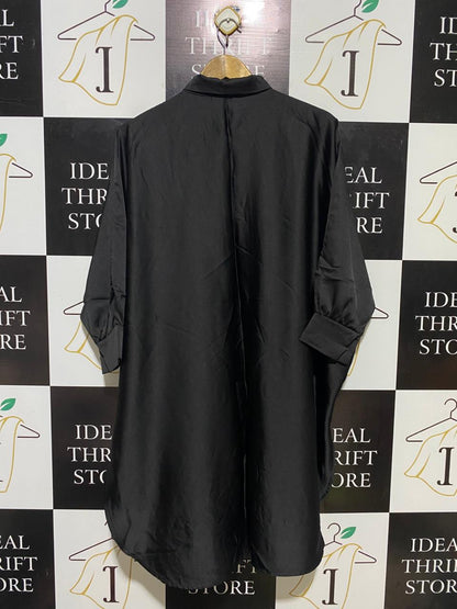 |XL| BUST FREE| B14| PREMIUM BLACK OVERSIZED BATWING SHIRT DRESS