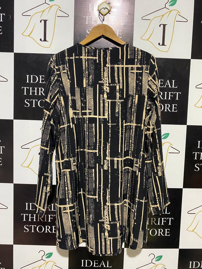 SHEIN |XL| BUST 22| B14| CONTEMPORARY GEOMETRIC GRID PRINT TUNIC TOP