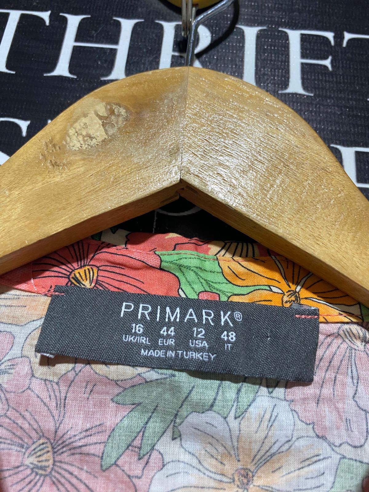 PRIMARK |L| BUST | B14| VIBRANT TROPICAL FLORAL BUTTON-DOWN SHIRT DRESS
