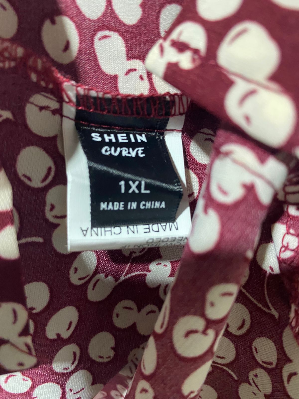 SHEIN CURVE |XL| BUST 22| B14| BURGUNDY DAISY PRINT BUTTON-DOWN SHIRT DRESS