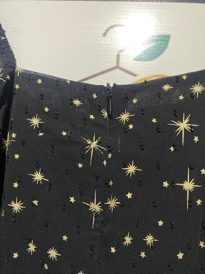 |M|BUST 18| B14| CELESTIAL STAR PRINT SHEER SLEEVE MIDI DRESS