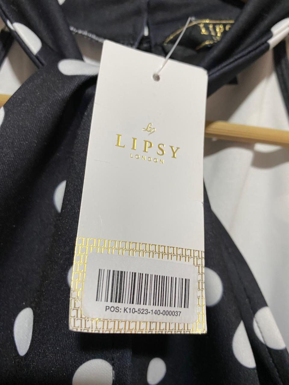 LIPSY |M| BUST 16| B14| CHIC POLKA DOT HALTER NECK BODYCON DRESS