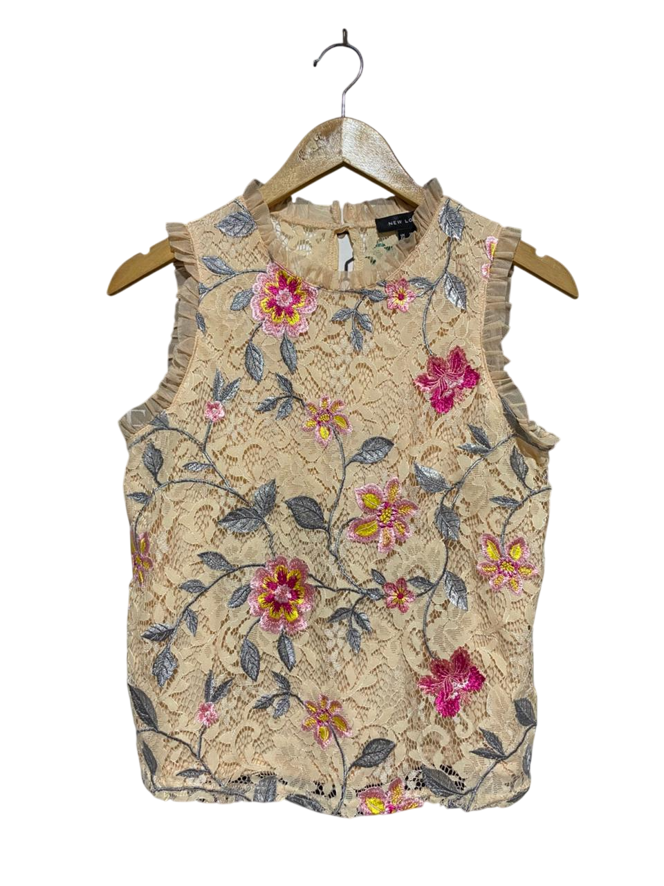 NEW LOOK |M| BUST 18| B14| EMBROIDERED FLORAL LACE SLEEVELESS TOP