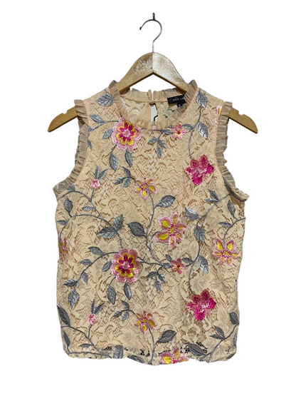 NEW LOOK |M| BUST 18| B14| EMBROIDERED FLORAL LACE SLEEVELESS TOP