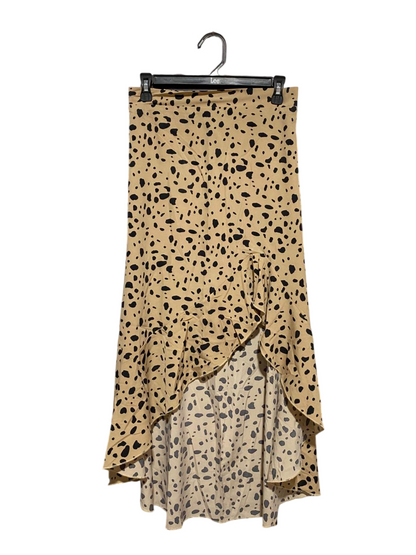 SHEIN |M| WAIST 18| B14| CHIC DALMATIAN PRINT RUFFLE HEM MIDI SKIRT