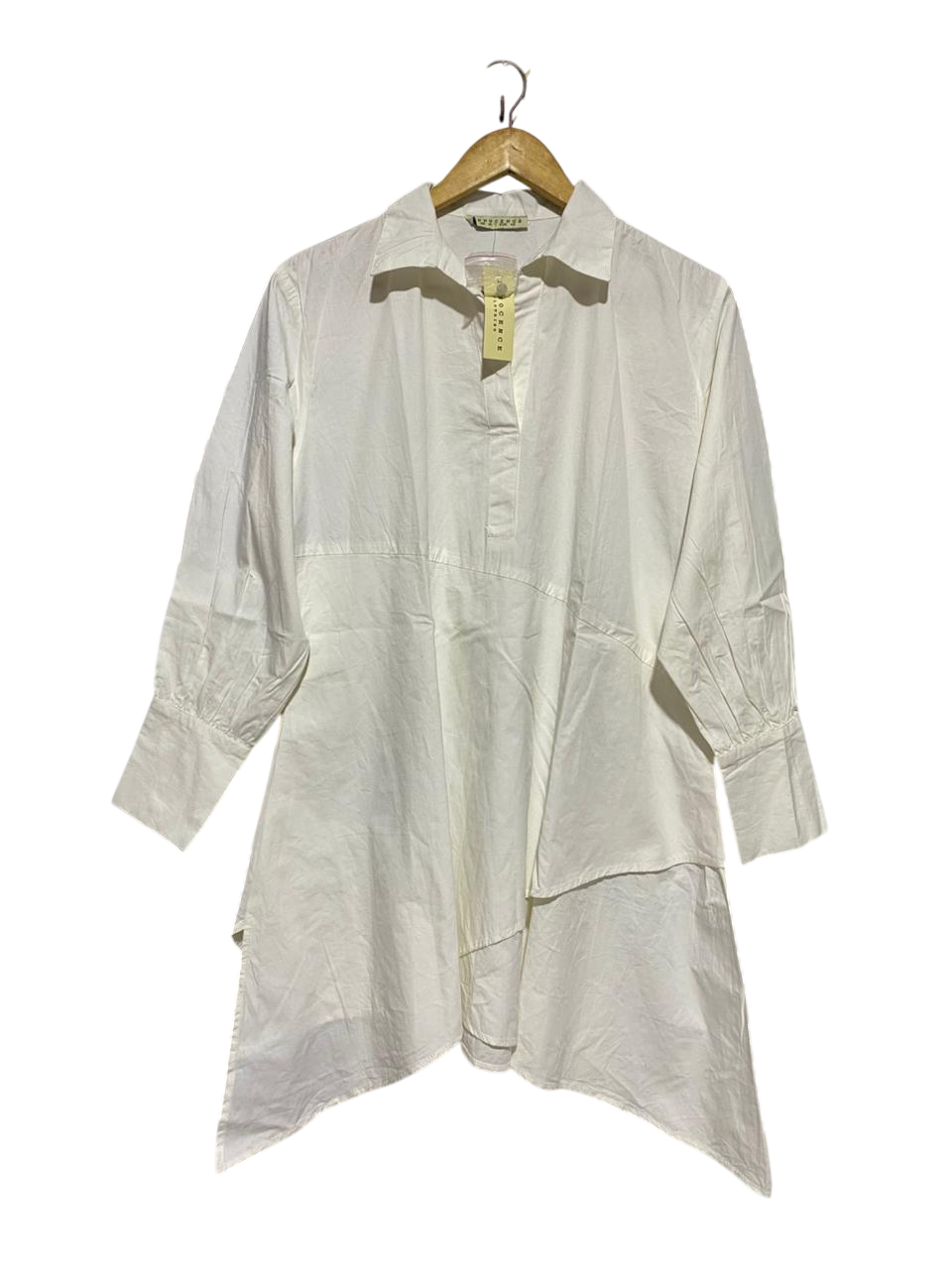 INNOCENCE |L| BUST 22| B14| WHITE OVERSIZED ASYMMETRIC TUNIC SHIRT