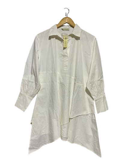 INNOCENCE |L| BUST 22| B14| WHITE OVERSIZED ASYMMETRIC TUNIC SHIRT