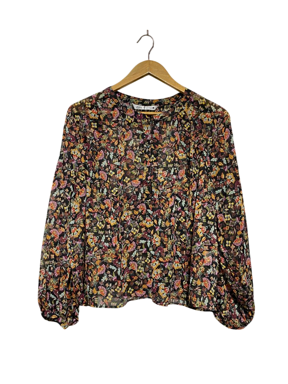 ZARA |M| BUST 24| B14| MULTICOLOR FLORAL PRINT CHIFFON BLOUSE