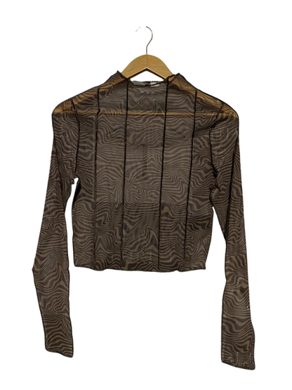 CLEVERCARE |M| BUST 16| B14| ABSTRACT SWIRL PRINT MESH CROP TOP