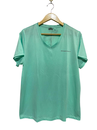 ERGEE |L| BUST 21| B14| MINT GREEN PERFORMANCE V-NECK SPORTS T-SHIRT
