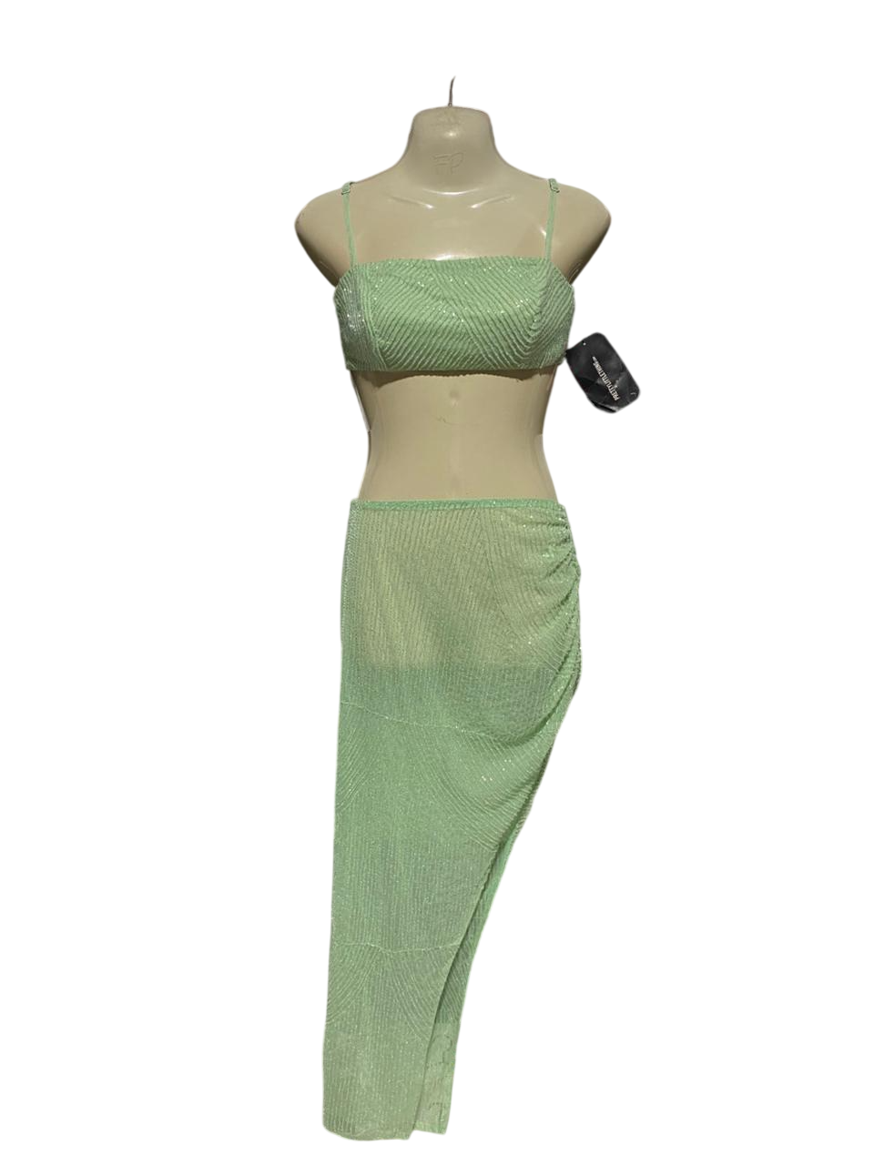 PRETTYILITTLE THING |S| B14| MINT GREEN EMBELLISHED CO-ORD SET