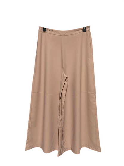NEW LOOK |M| WAIST 28| B14| ELEGANT NUDE BEIGE HIGH-WAIST WIDE-LEG PALAZZO PANTS