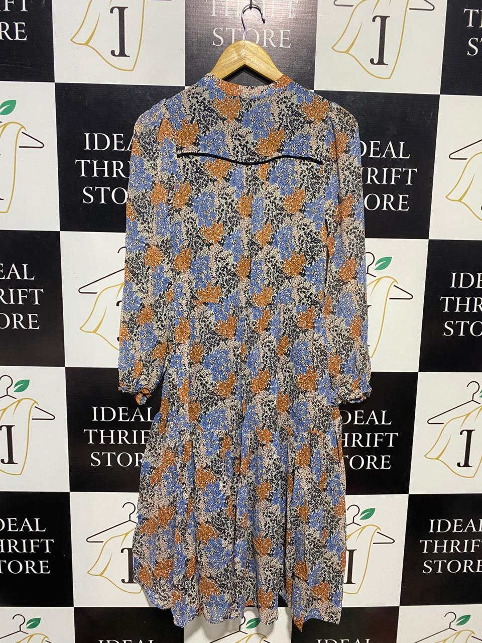 SECOND FEMALE |M| BUST 17| B14| VINTAGE FLORAL PRINT BOHEMIAN MIDI DRESS