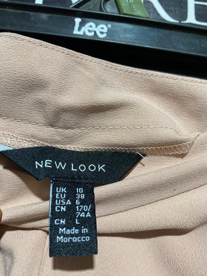 NEW LOOK |M| WAIST 28| B14| ELEGANT NUDE BEIGE HIGH-WAIST WIDE-LEG PALAZZO PANTS