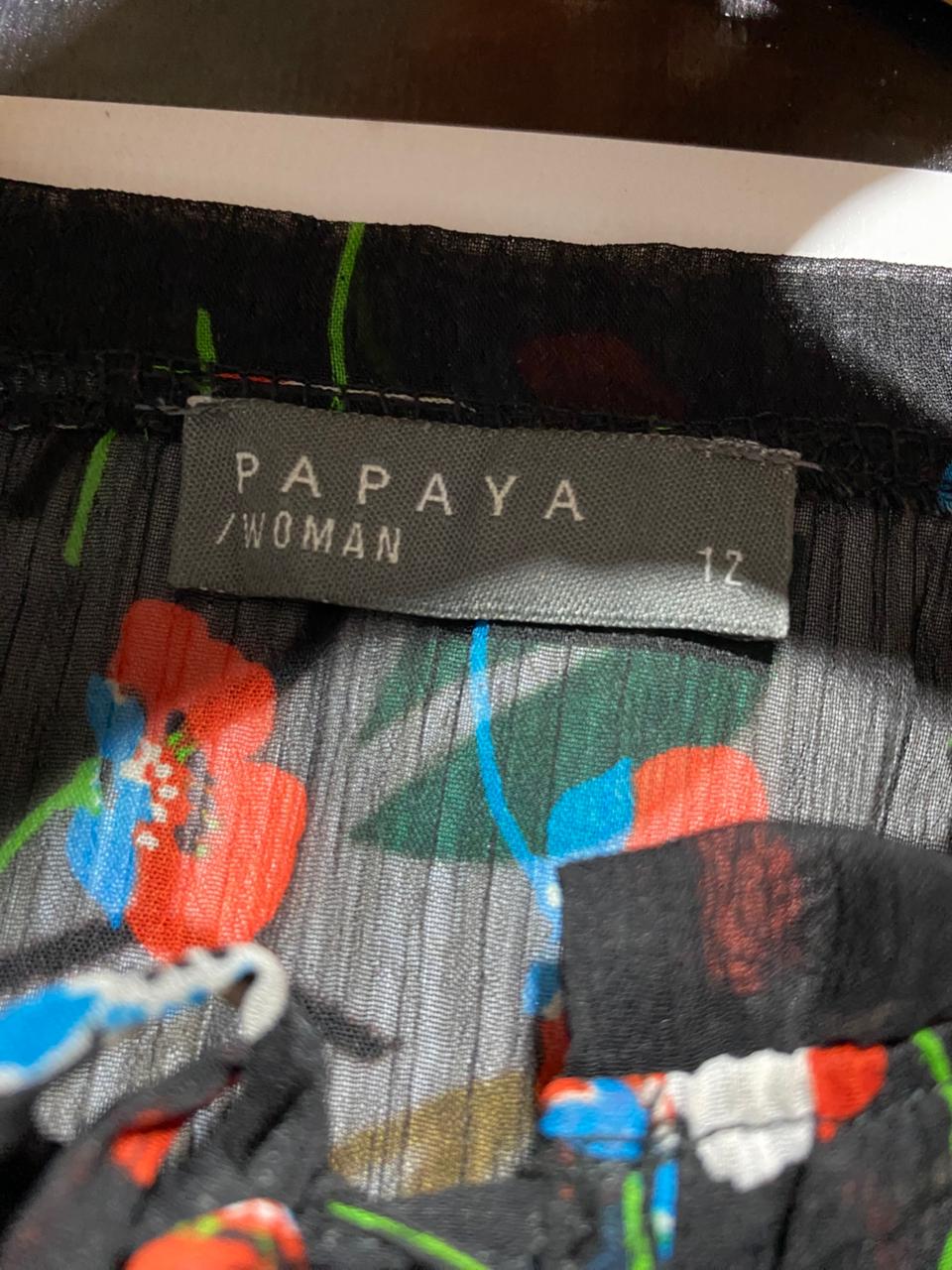 PAPAYA |L| BUST 19| B14| LUXURY BLACK FLORAL PRINT TIERED MAXI DRESS