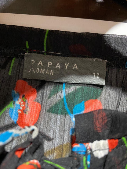 PAPAYA |L| BUST 19| B14| LUXURY BLACK FLORAL PRINT TIERED MAXI DRESS