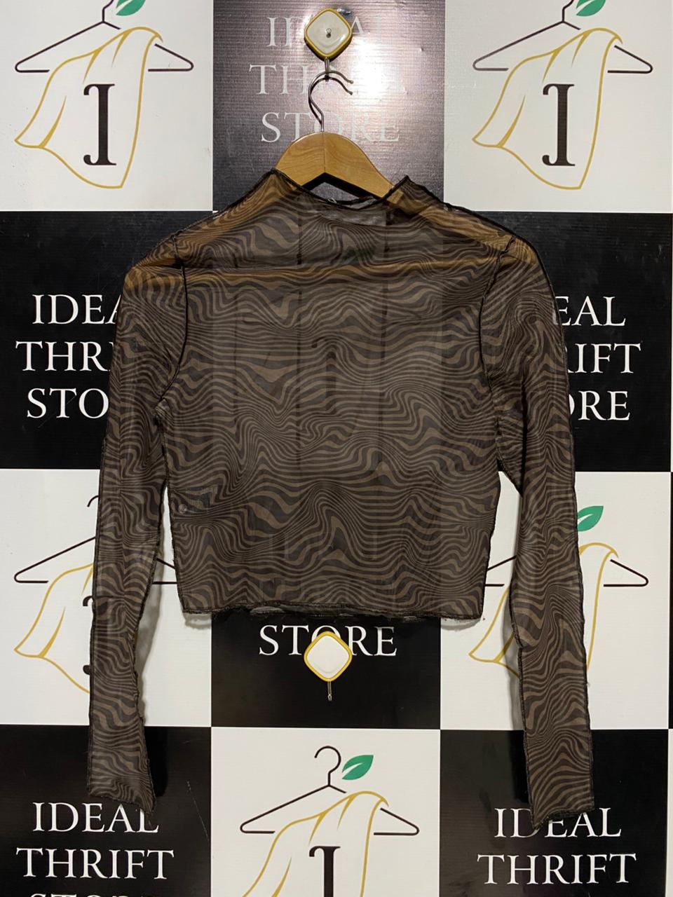CLEVERCARE |M| BUST 16| B14| ABSTRACT SWIRL PRINT MESH CROP TOP