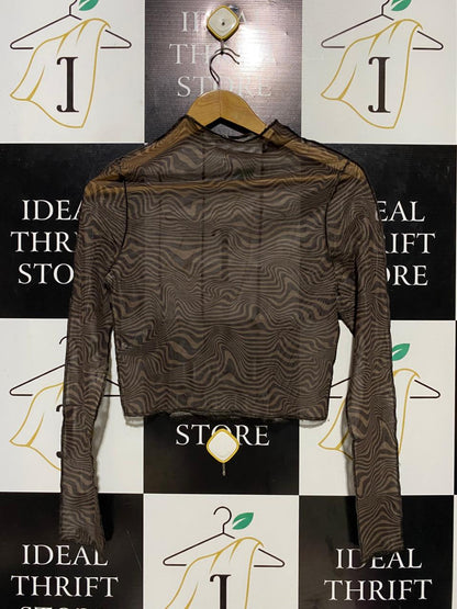 CLEVERCARE |M| BUST 16| B14| ABSTRACT SWIRL PRINT MESH CROP TOP