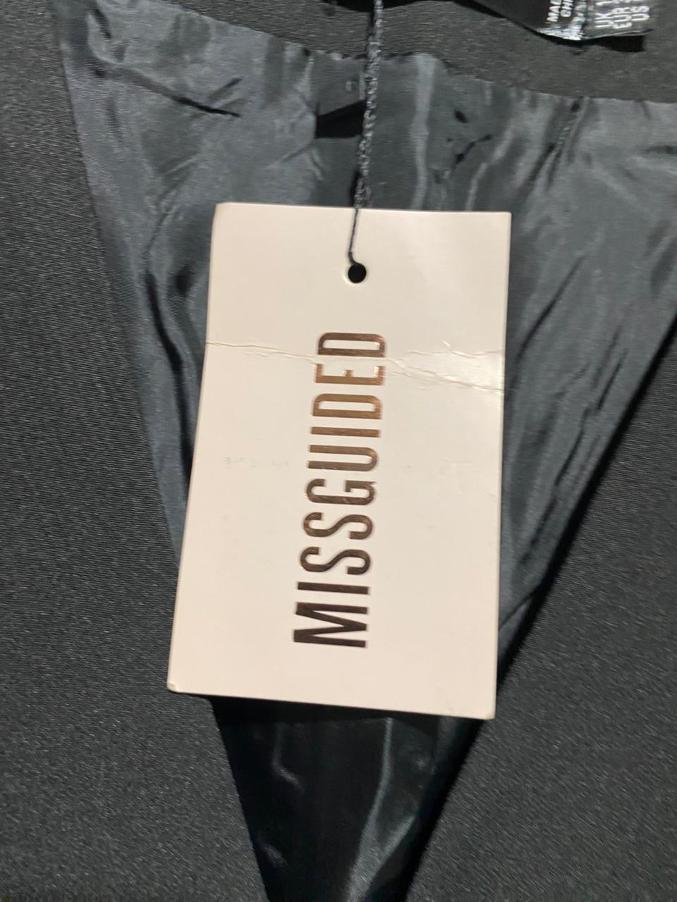 MISSGUIDED |M| BUST 14| B14| TAILORED BLACK BUTTON-FRONT WAISTCOAT CROP VEST