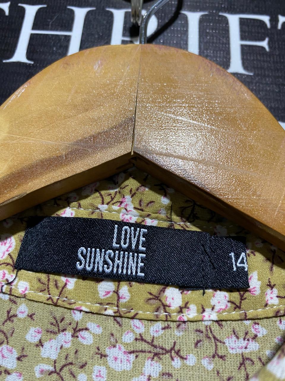 LOVE SUNSHINE |L| BUST 21| B14| MUSTARD YELLOW FLORAL PRINT BUTTON-DOWN MINI SHIRT DRESS