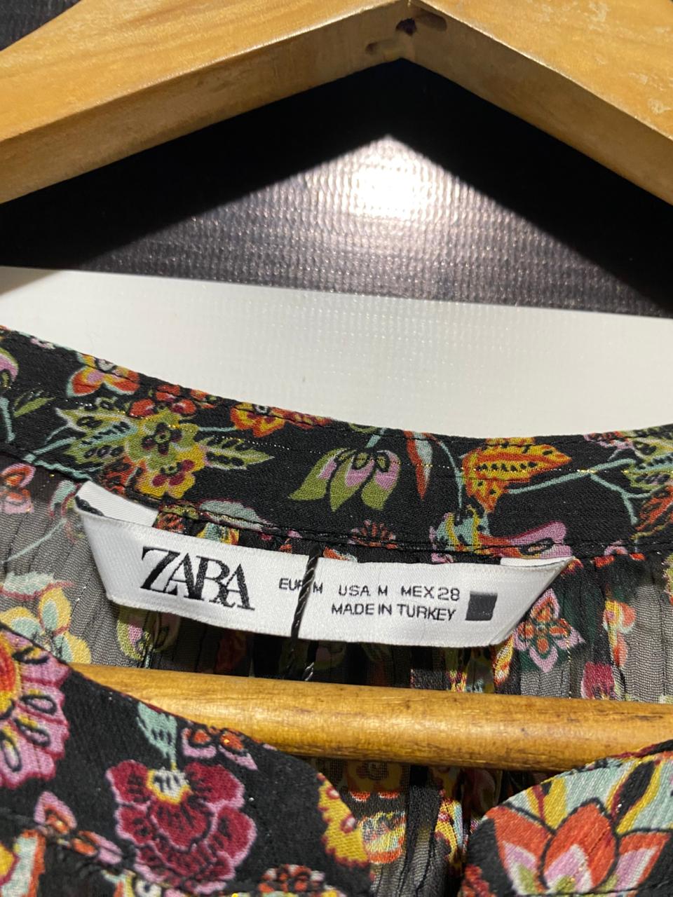 ZARA |M| BUST 24| B14| MULTICOLOR FLORAL PRINT CHIFFON BLOUSE
