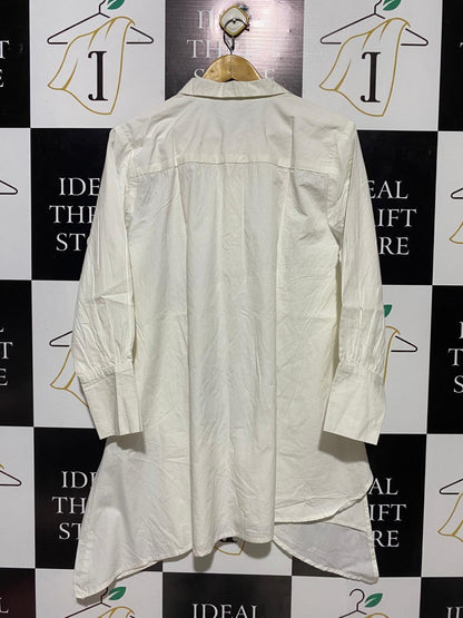 INNOCENCE |L| BUST 22| B14| WHITE OVERSIZED ASYMMETRIC TUNIC SHIRT