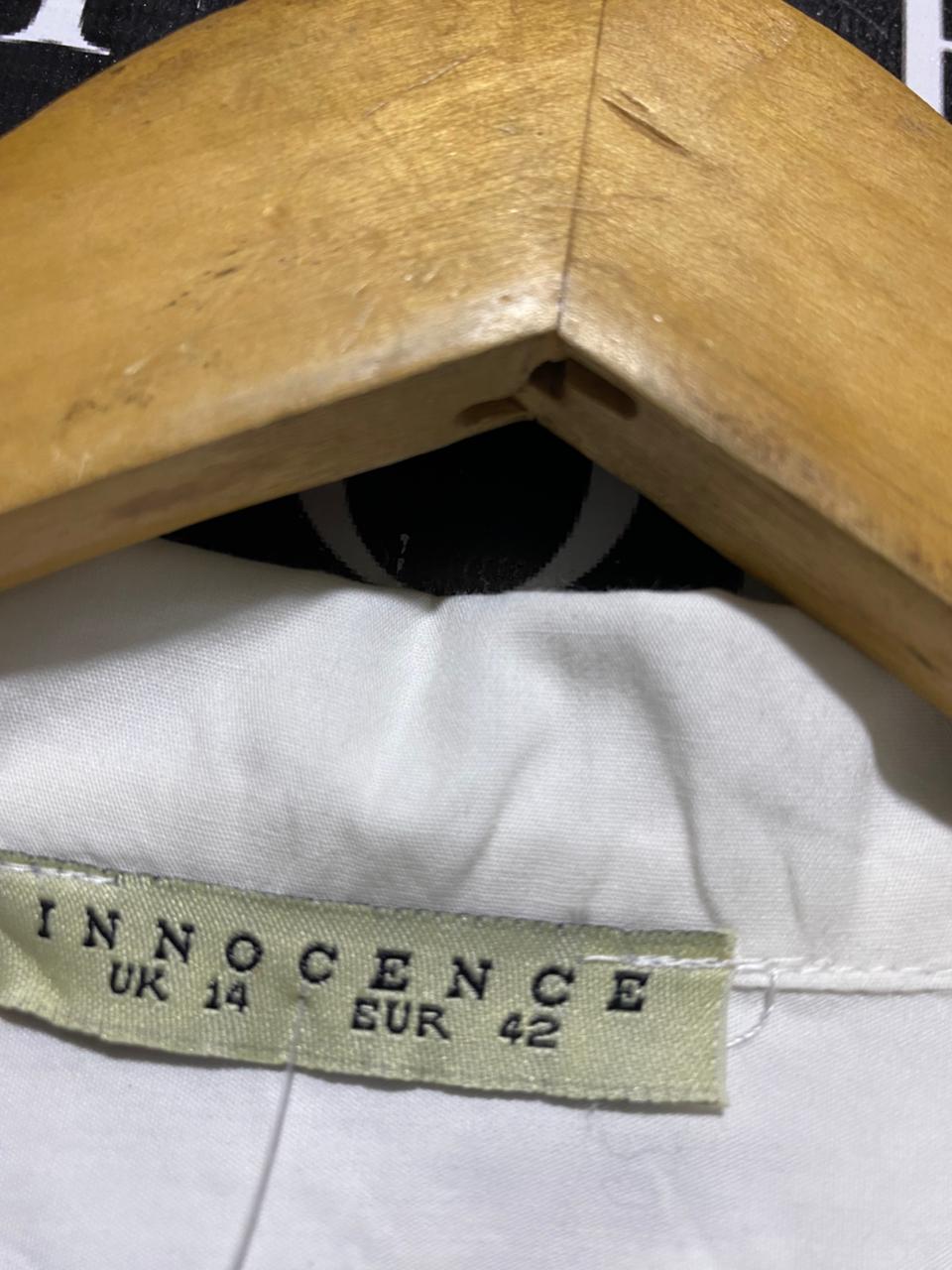 INNOCENCE |L| BUST 22| B14| WHITE OVERSIZED ASYMMETRIC TUNIC SHIRT