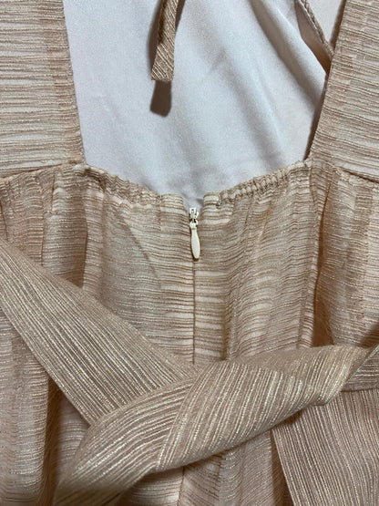 PRIMARK |M| BUST 17| B14| ELEGANT PEACH TIERED SURPLICE MIDI DRESS