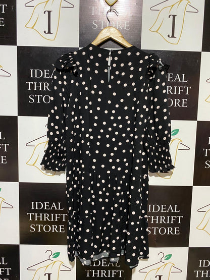 LOVE & ROSES |M| BUST 18| B14| POLKA DOT RUFFLE MIDI DRESS
