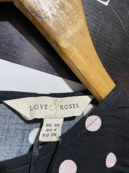 LOVE & ROSES |M| BUST 18| B14| POLKA DOT RUFFLE MIDI DRESS