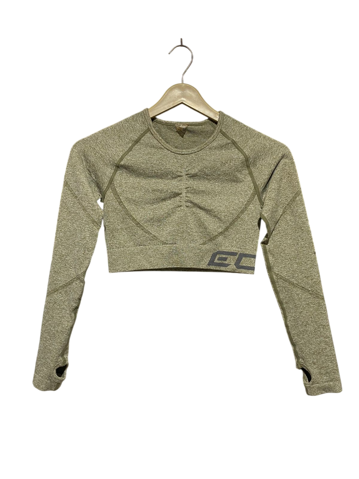 |S| BUST 13| B15| LONG SLEEVE SEAMLESS CROP TOP WITH THUMBHOLES