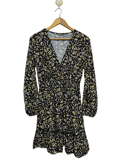 SHEIN |M| BUST 18| B15| FLORAL V-NECK LONG SLEEVE MINI DRESS