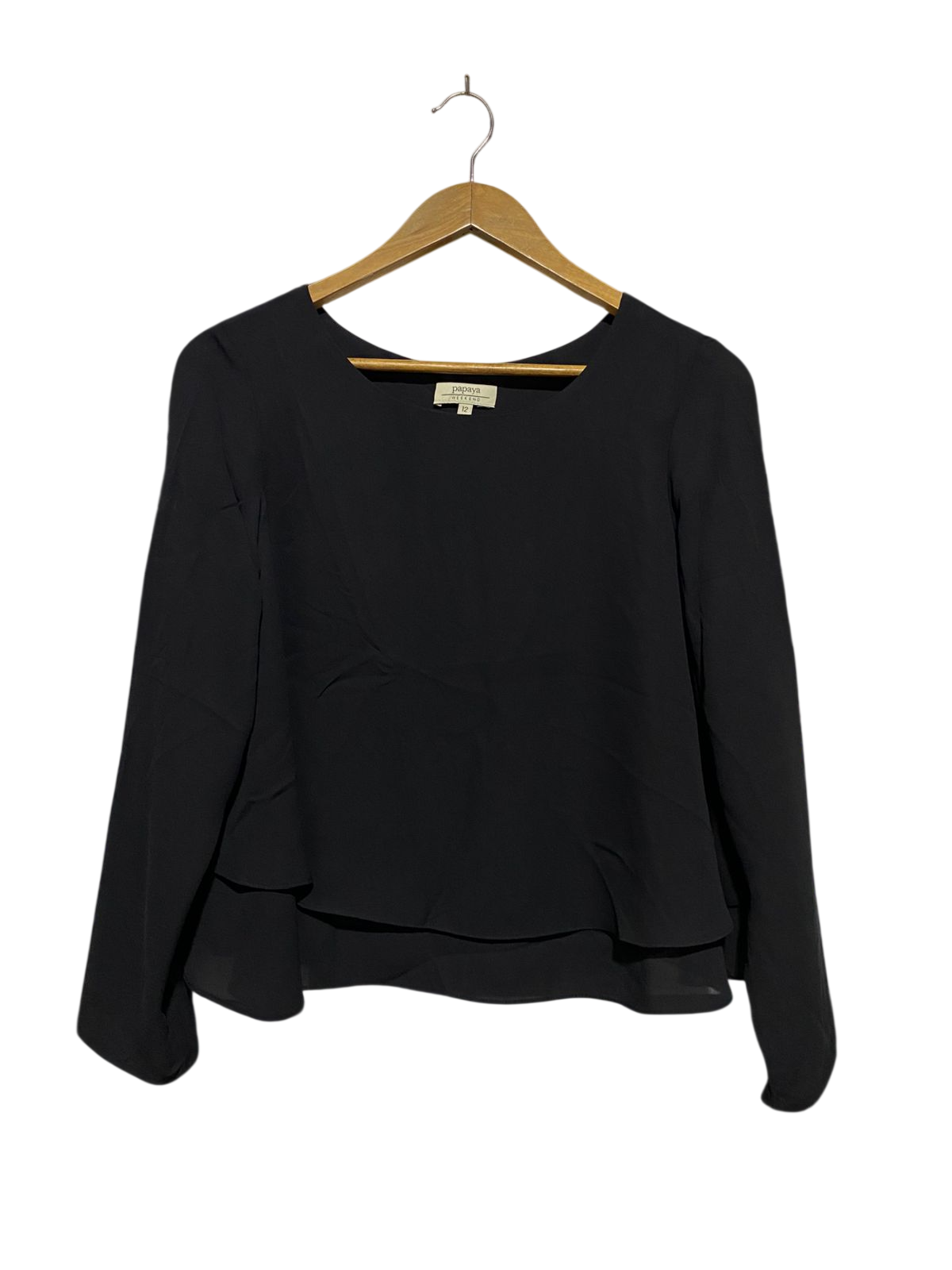 PAPAYA |M| BUST 21| B15| ESSENTIAL BURGUNDY CREW NECK TEE