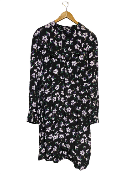 K&D LONDON |XL| BUST 23| B15| BLACK FLORAL RUFFLE YOKE MIDI DRESS