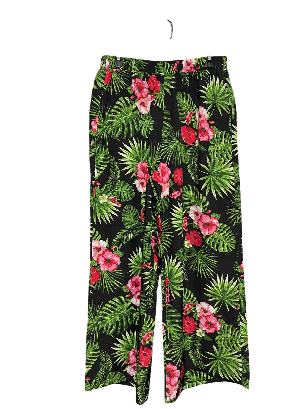 SHEIN |L| WAIST 30| B15| VIBRANT TROPICAL FLORAL WIDE-LEG PALAZZO PANTS – BOHEMIAN SUMMER STYLE