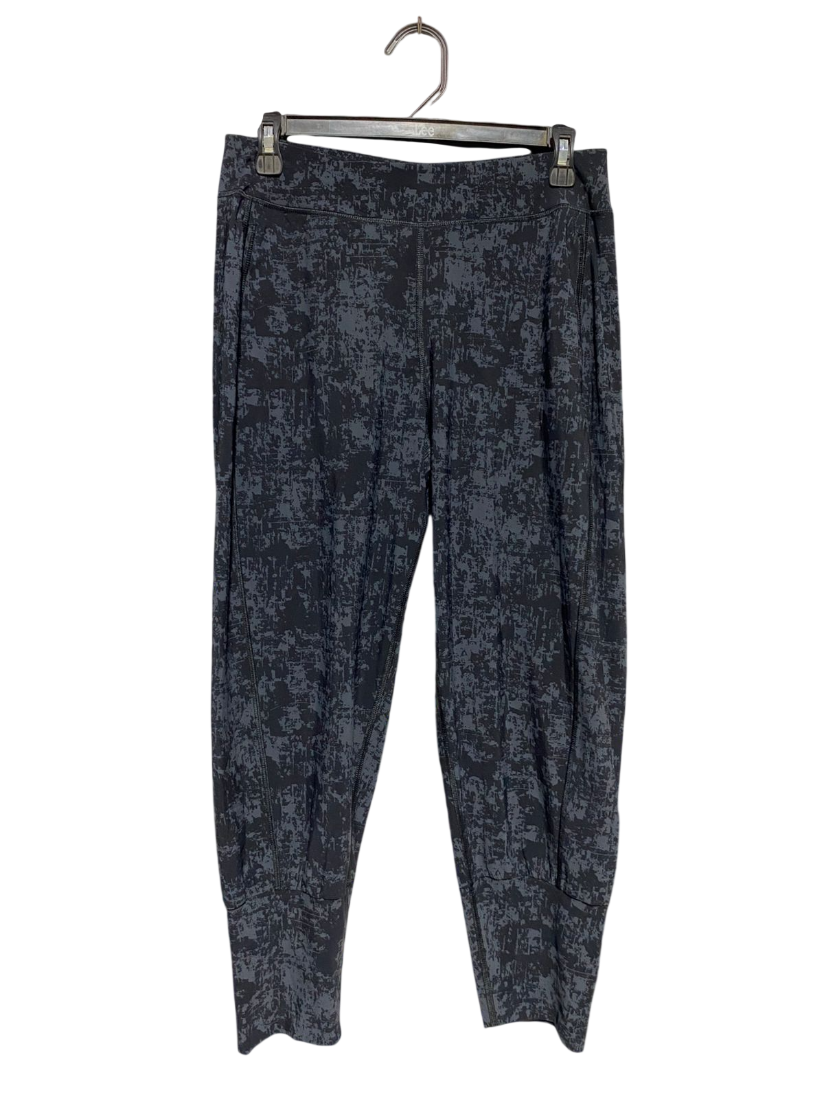 SWEATY BETTY |M| WAIST 28| B15| GREY AND BLACK ABSTRACT PRINT CROPPED TRAINING LEGGINGS