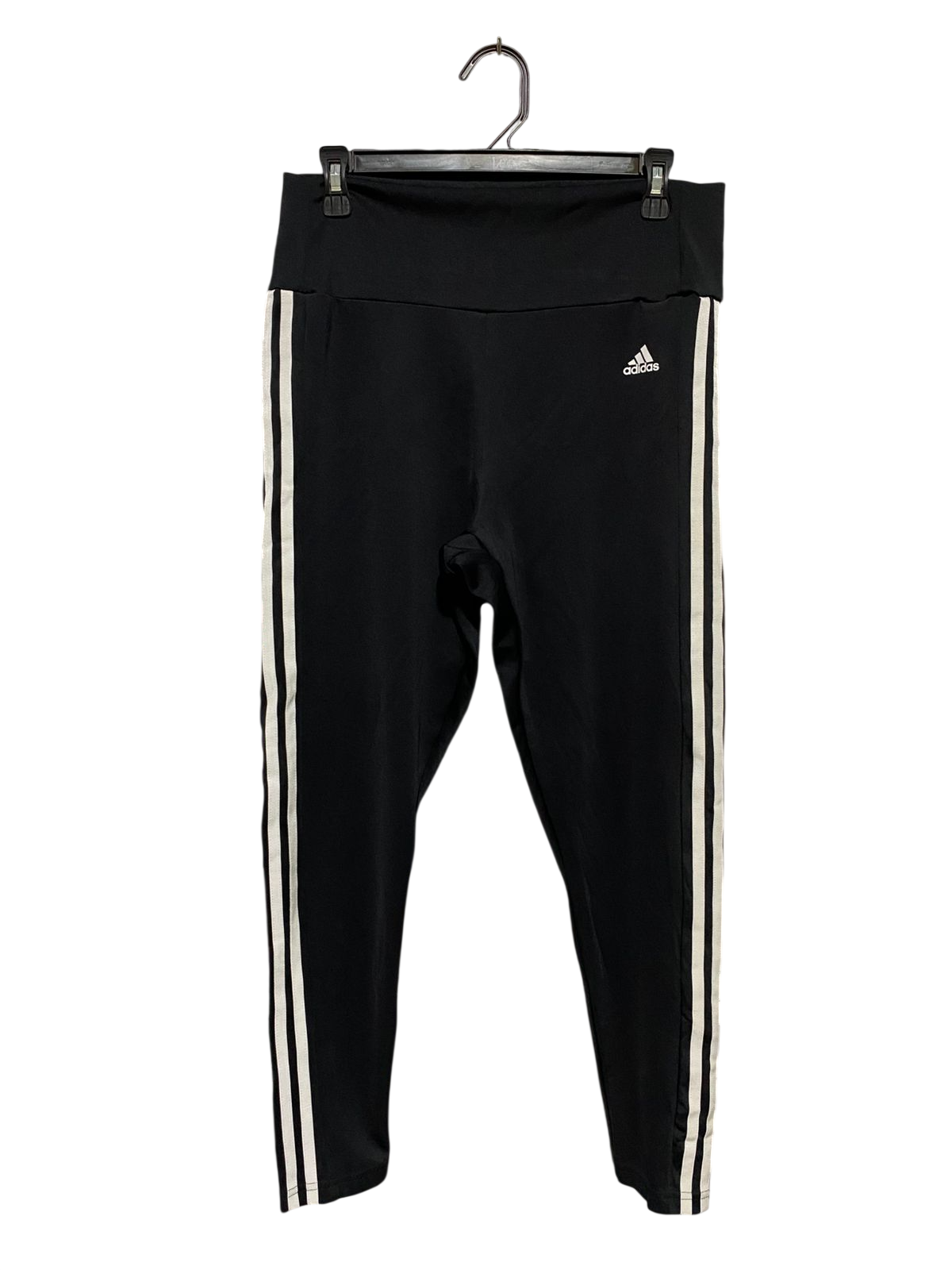 ADIDAS |L| WAIST 30| B15| BLACK CLASSIC THREE-STRIPE HIGH-WAISTED TRAINING LEGGINGS