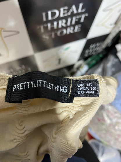 PRETTYLITTLE THING |L| BUST 18| B15| TEXTURED CREAM MIDI DRESS
