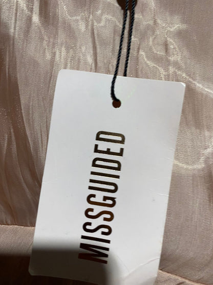 MISS GUIDED |M| BUST 17| B15| ROSE GOLD SHIMMER RUCHE FRONT MINI DRESS