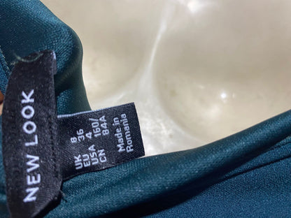 NEW LOOK |S| BUST 17| B15| DEEP TEAL HALTER NECK WIDE LEG BELTED JUMPSUIT